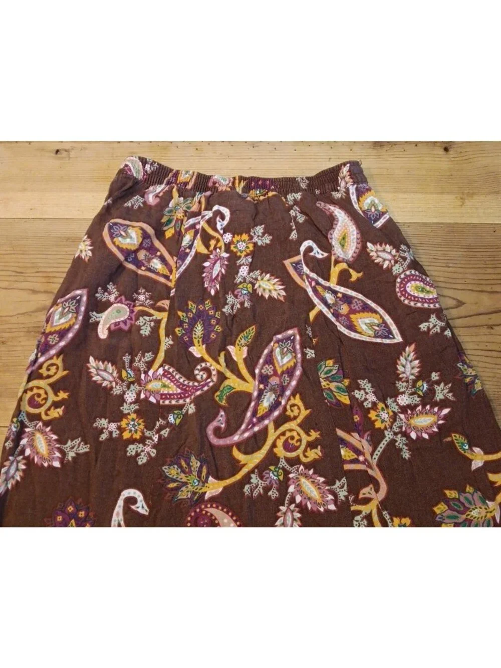 Vtg Diane Von Furstenberg Color Authority Skirt Women M Midi Brown Paisley Rayon